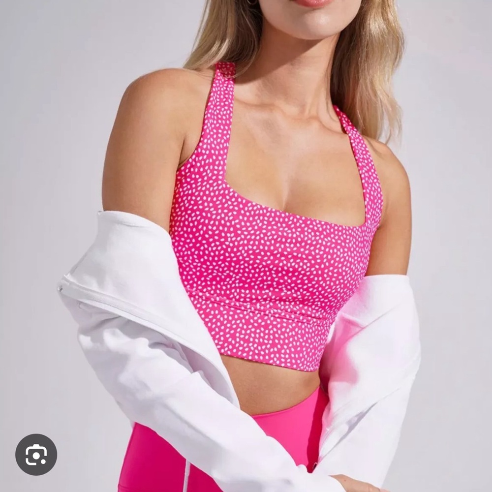 Buffbunny revolution pink bossy print sports bra. Size M. BNWT